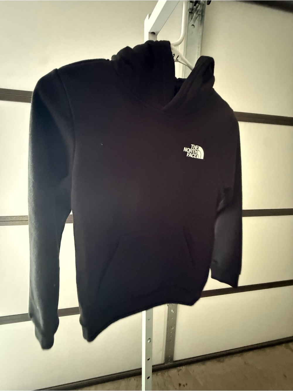 The North Face Black Pullover Hoodie with White Logo kids small